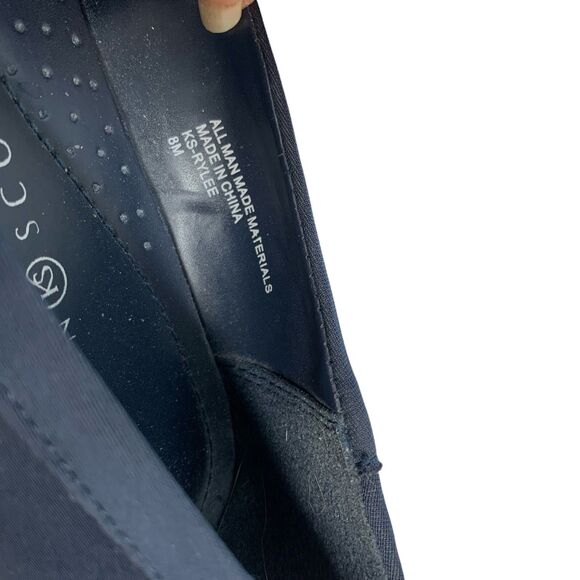 Karen Scott Navy Blue Ballet Slippers Womens 8M Patent Toe w/Bow - Picture 4 of 7